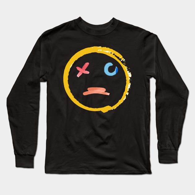 Sad Face Long Sleeve T-Shirt by artist369